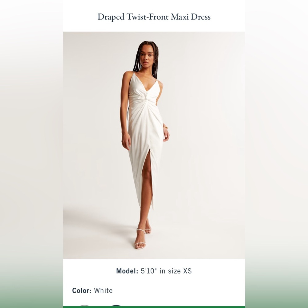 Abercrombie & Fitch White Midi Dress - Picture 2 of 7